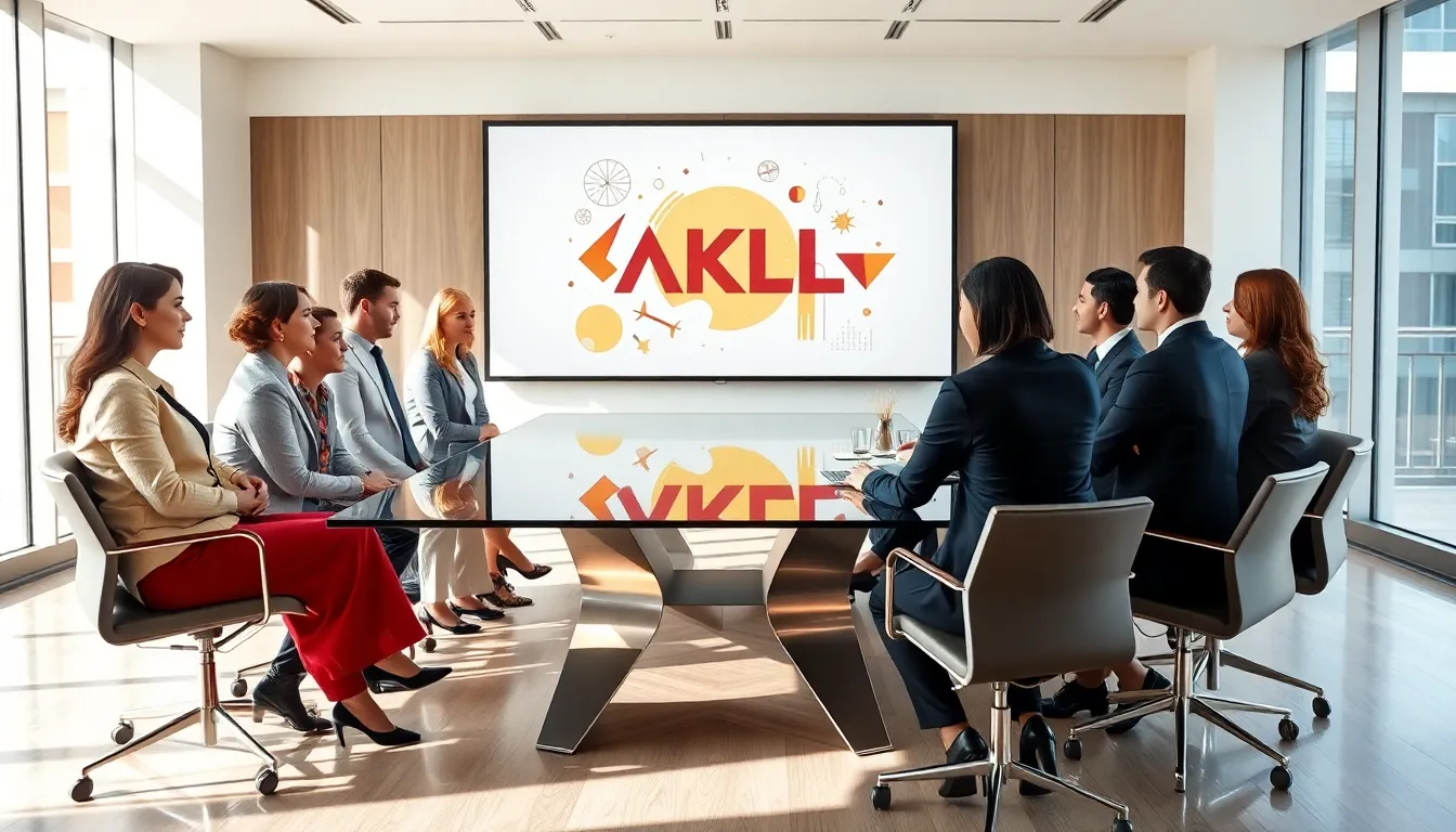 diverse professionals discussing Гзцщкл in a modern conference room.